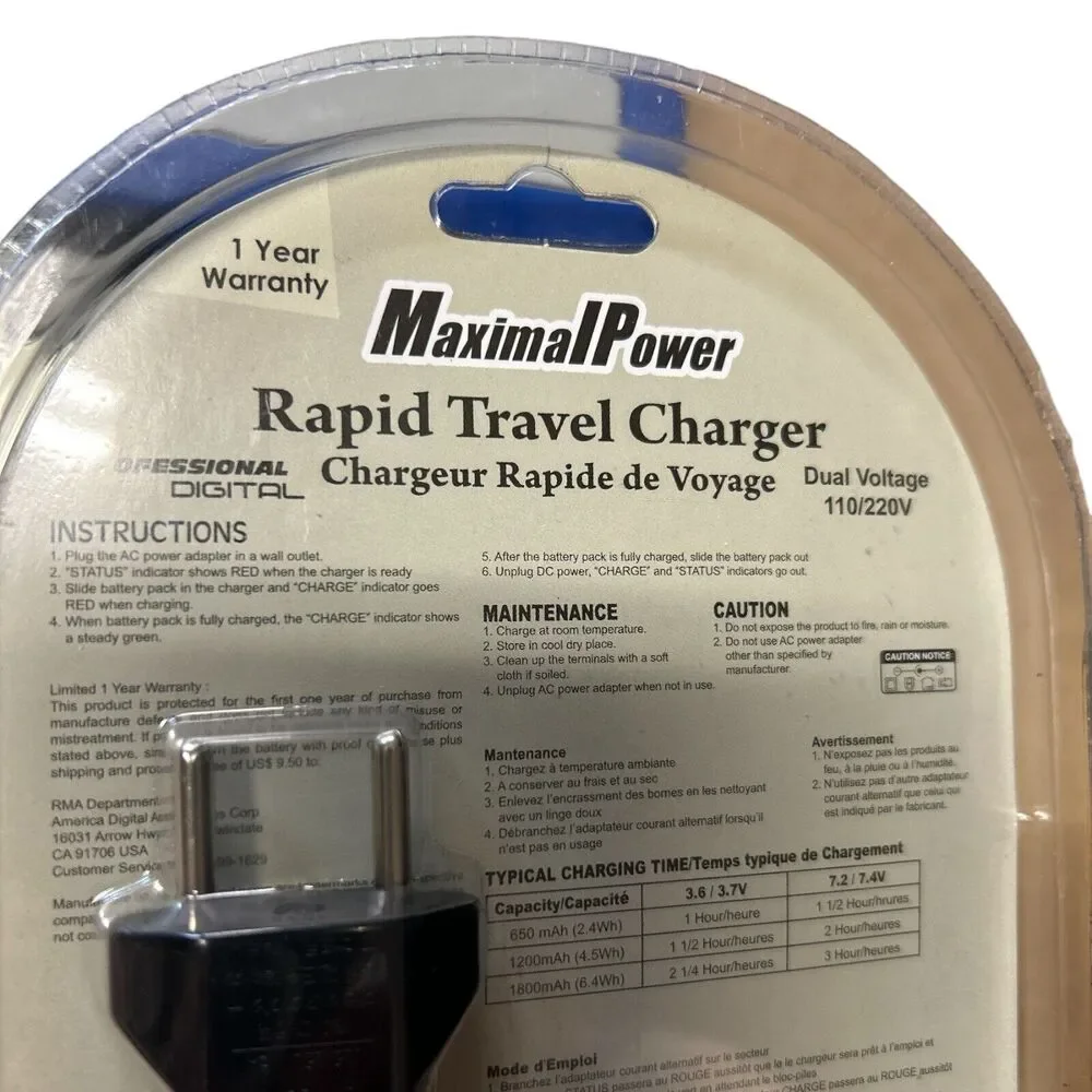 Rapid Travel Charger FC600 for Sony NP-BG1/BK1 Maximal Power New In Package - Picture 3 of 5